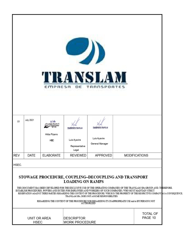 Stowage and Transport Procedures Guide | PDF | Semi Trailer Truck ...