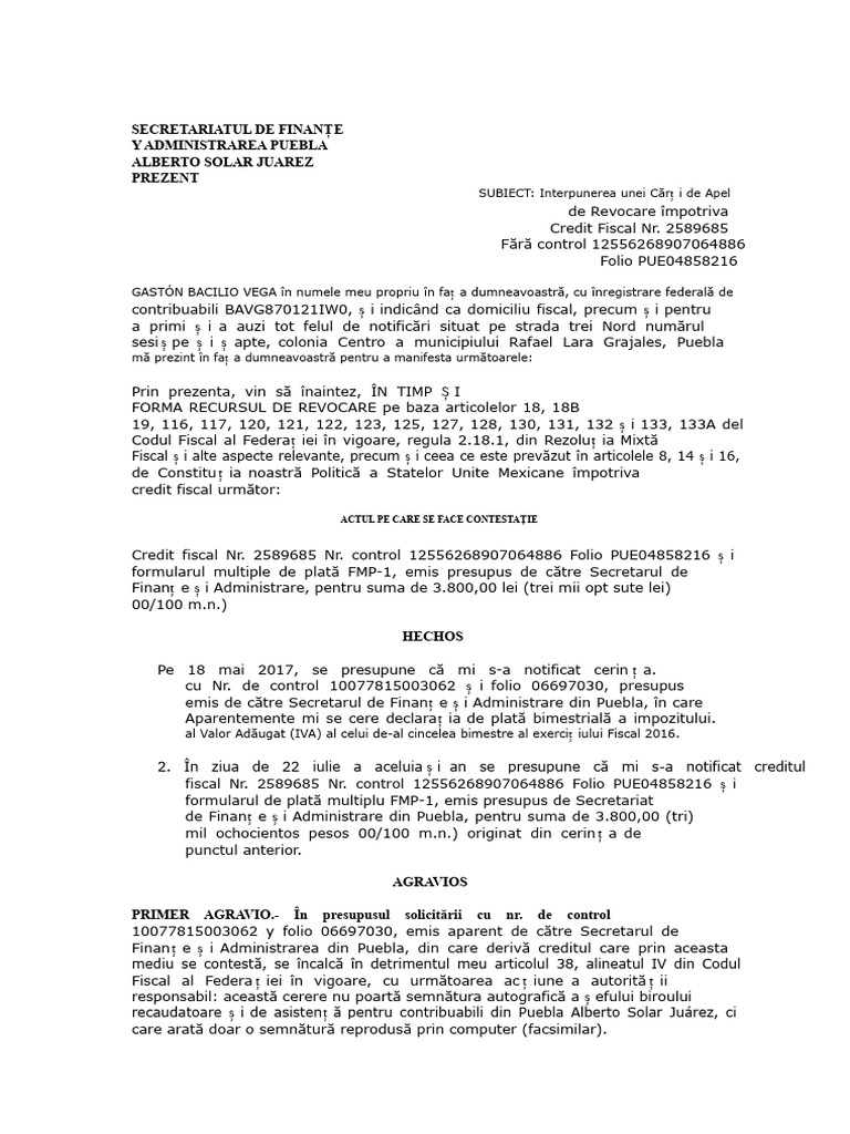 Recurs de Revocare | PDF