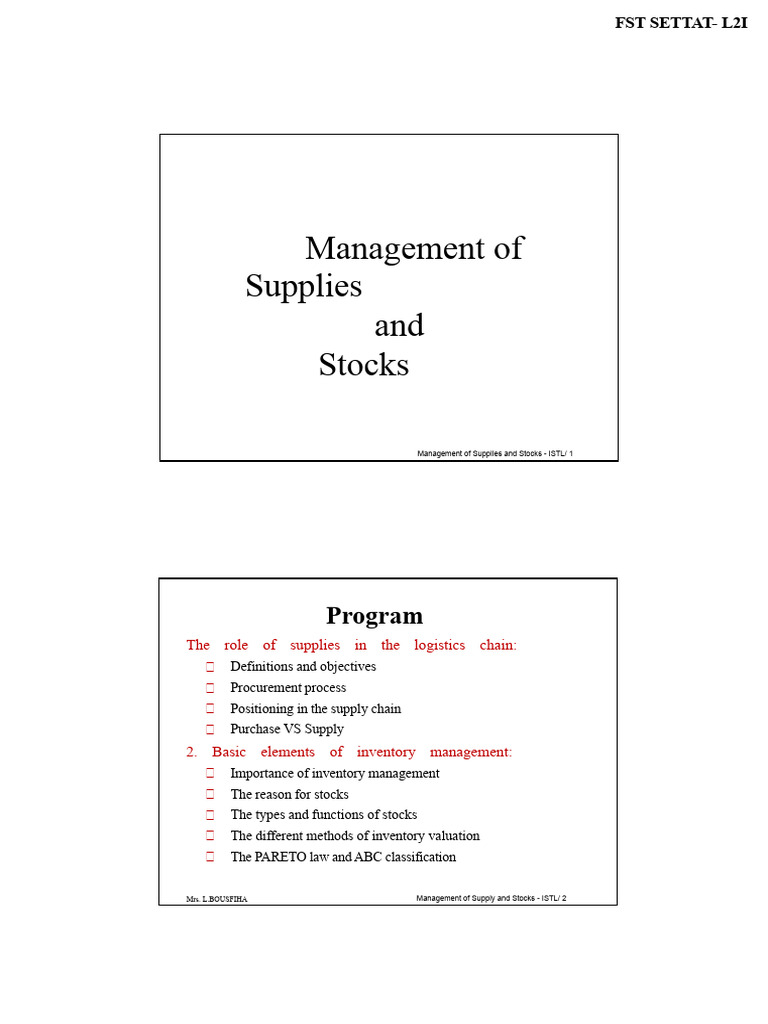 Supply Chain and Inventory Management Guide | PDF | Inventory | Procurement