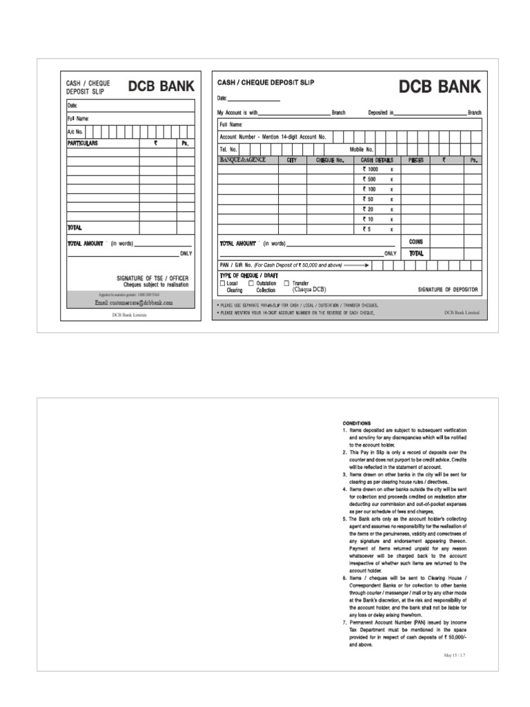 Contact DCB Bank : Chèques et Assistance | PDF