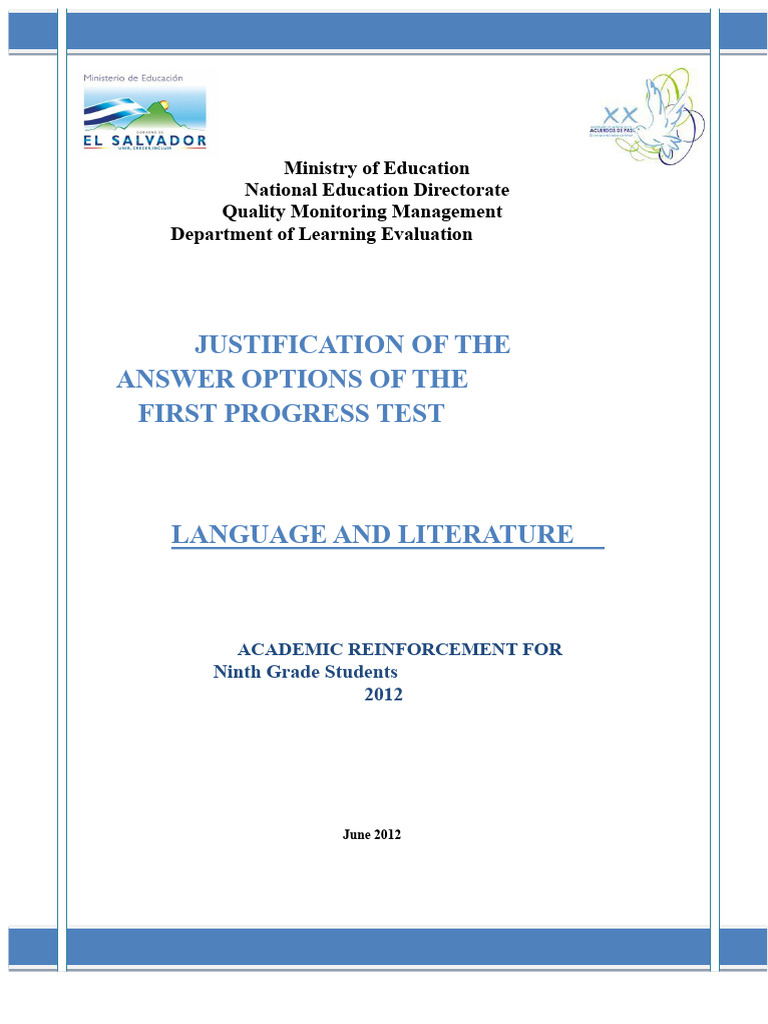Justification of The Answer Options For The First Progress Test ...