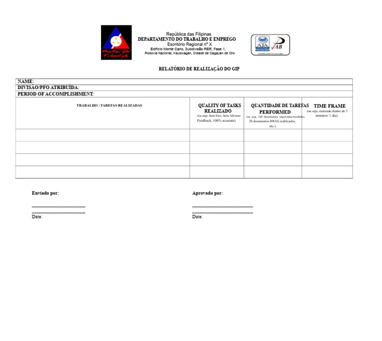 RELATÓRIO DE REALIZAÇÃO GIP FORM.docx | PDF