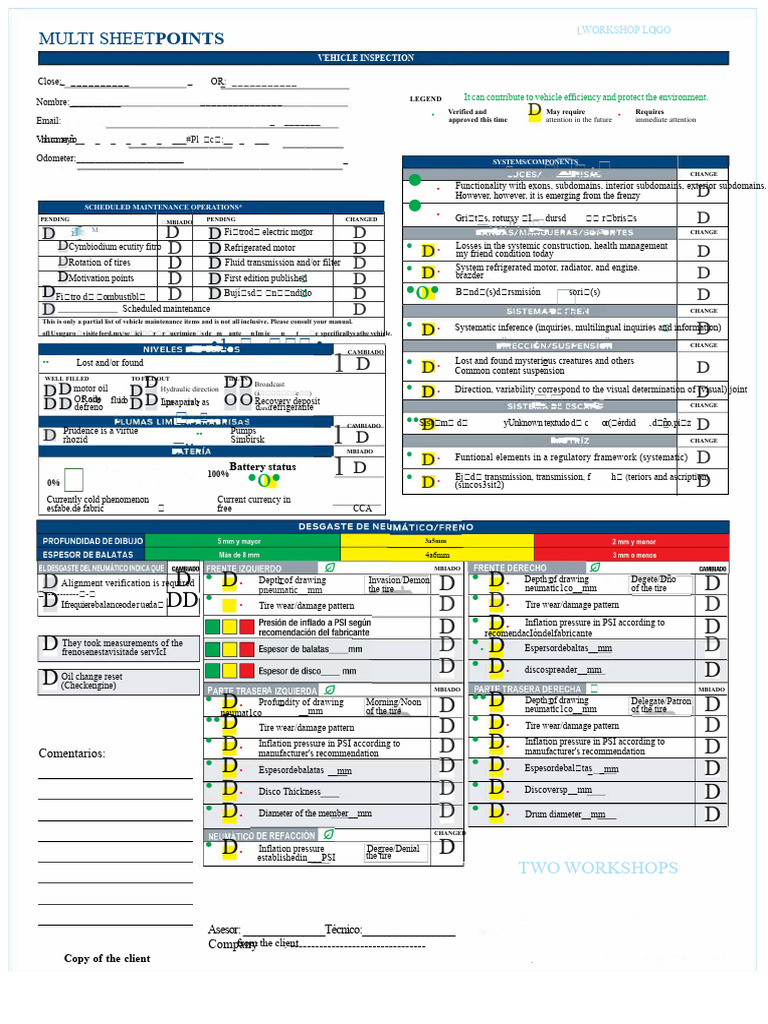 Vehicle Inspection Checklist Template | PDF | Brake | Motor Vehicle