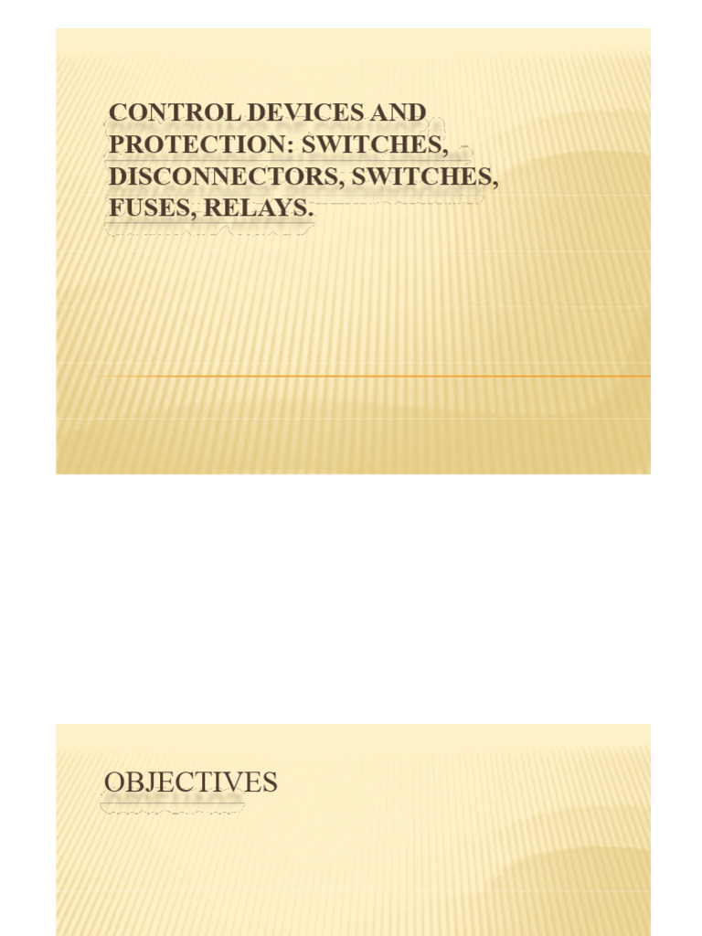 6 Control and Protection Devices | PDF | Fuse (Electrical) | Relay