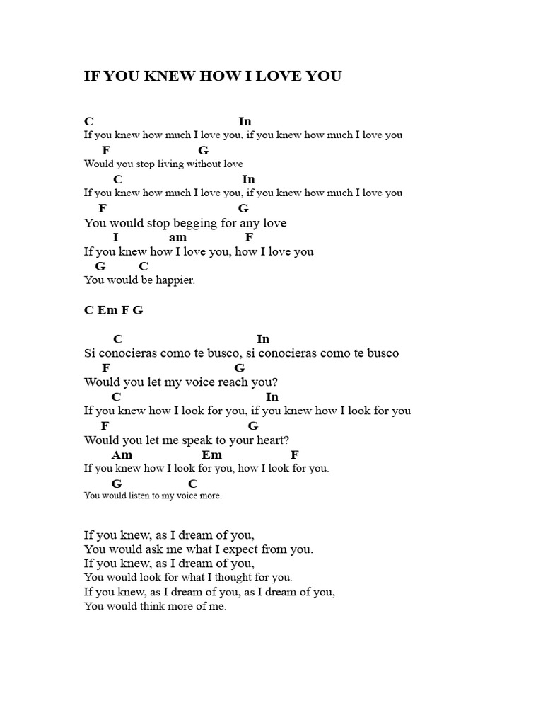 If You Knew How I Love You | PDF