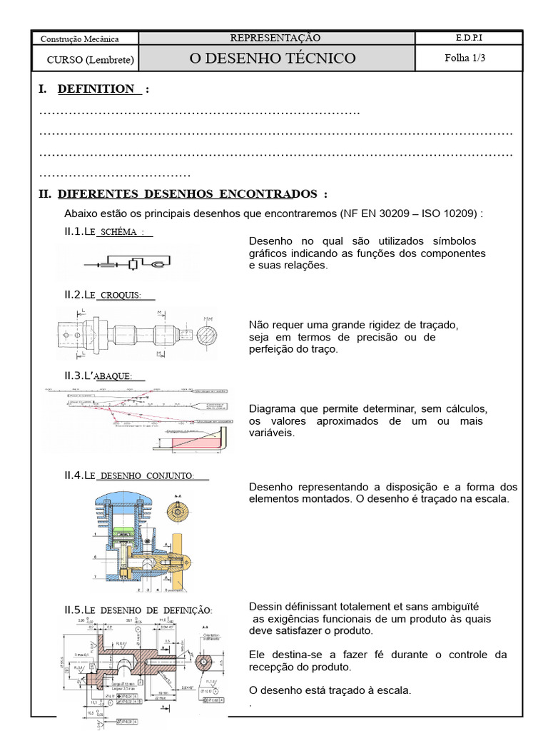 Tipos de Desenho Técnico em Mecânica | PDF | Desenho