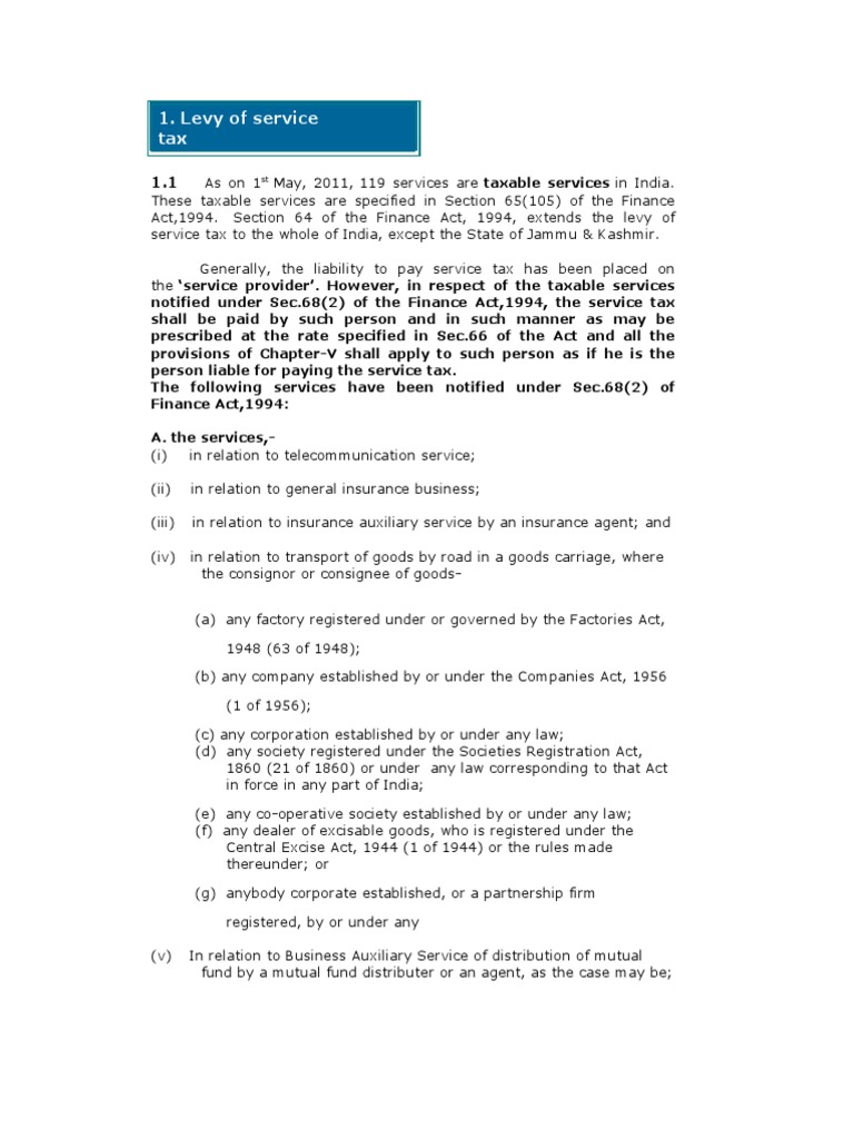 Service Tax Procedure | PDF | Invoice | Taxes