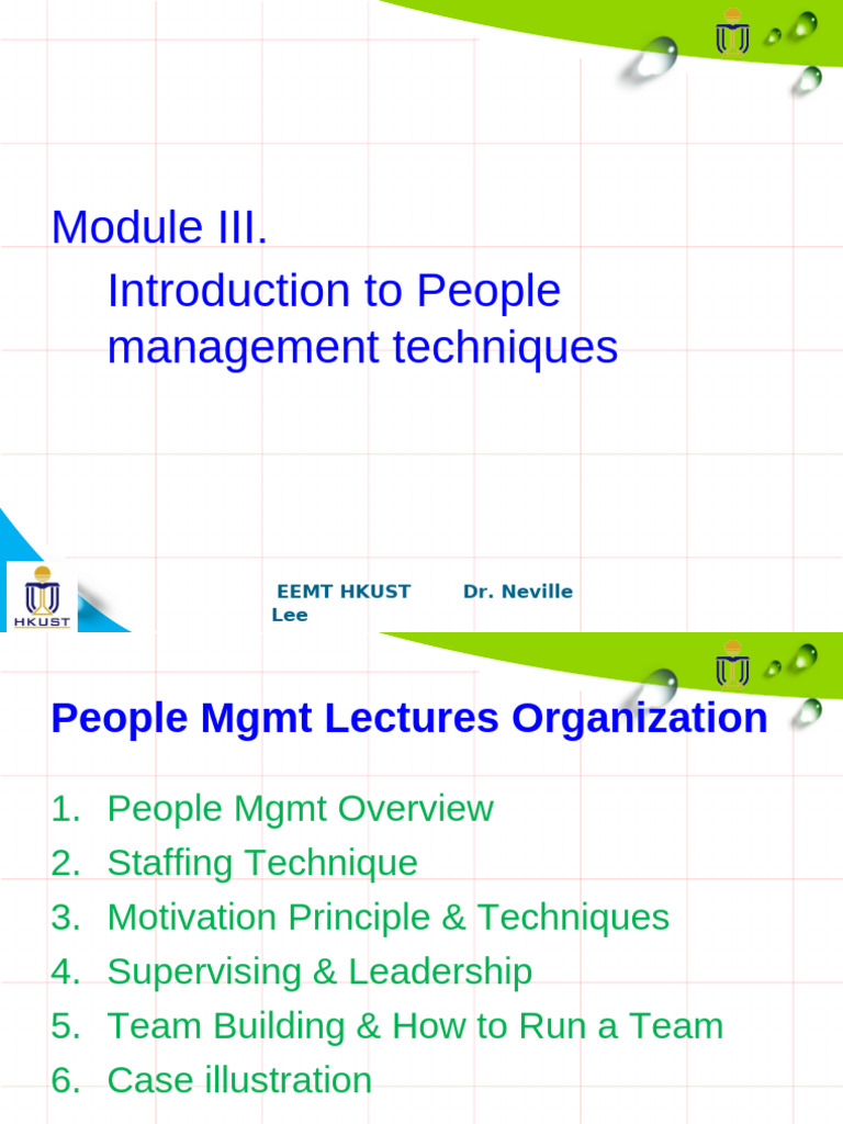 9.+PM+I++Overview+ +staffing | PDF | Leadership | Team Building