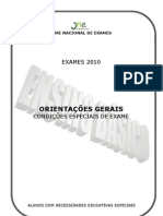 Orientações CONDIÇÕES ESPECIAIS EXAME - EB - NEE - 0910