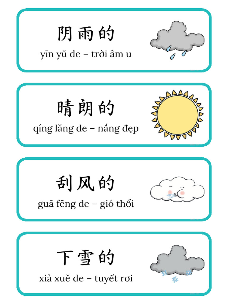 词汇 天气 Tiānqì Weather | PDF