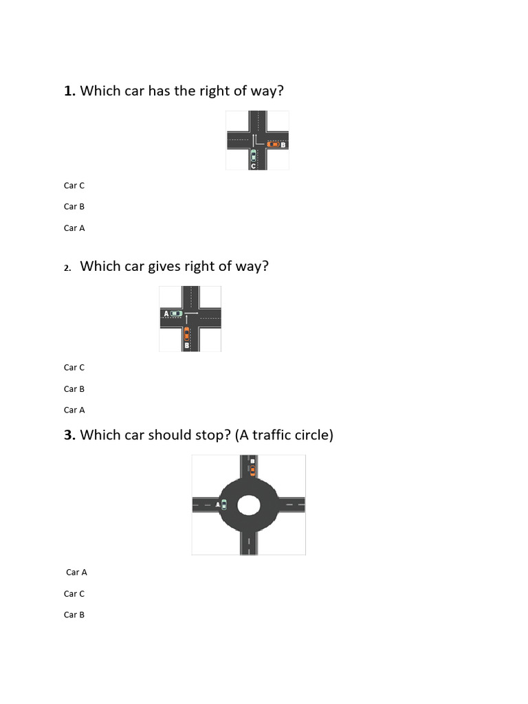 Traffic Rules and Right of Way Guide | PDF | Traffic | Intersection (Road)