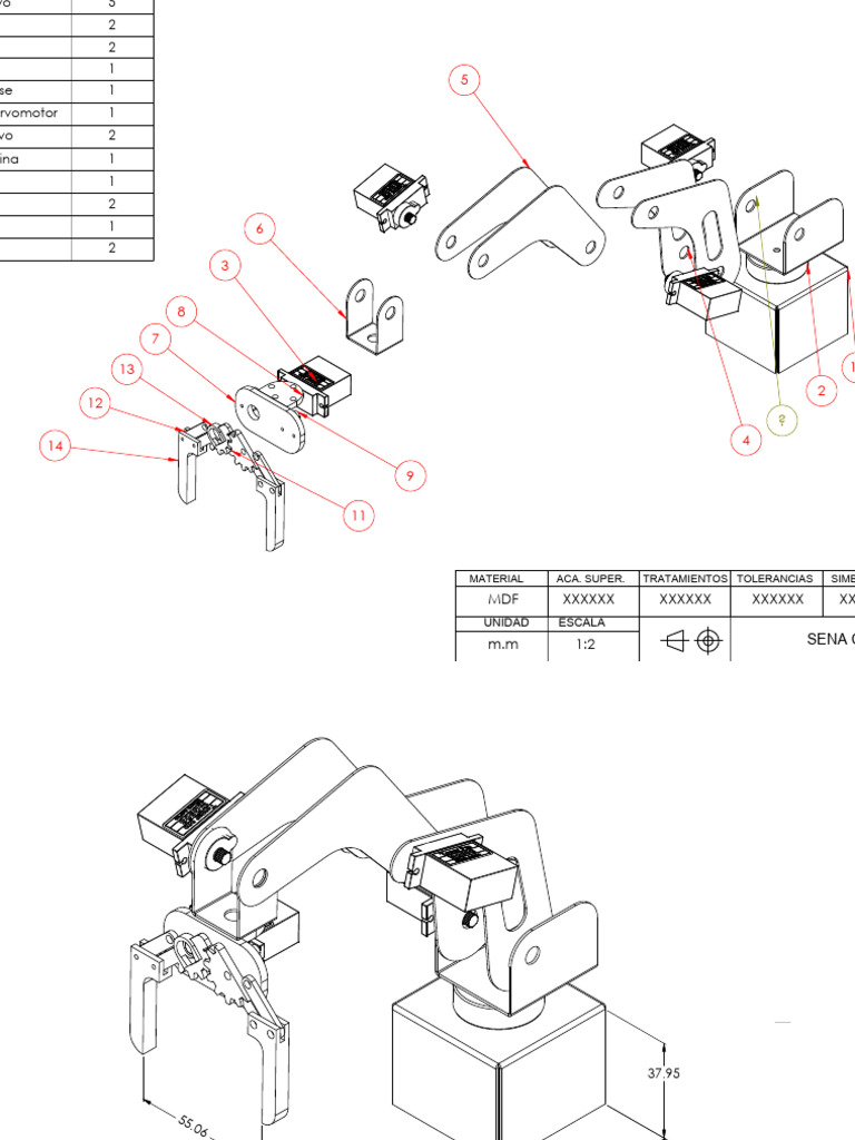 Brazo Robotica Planos | PDF