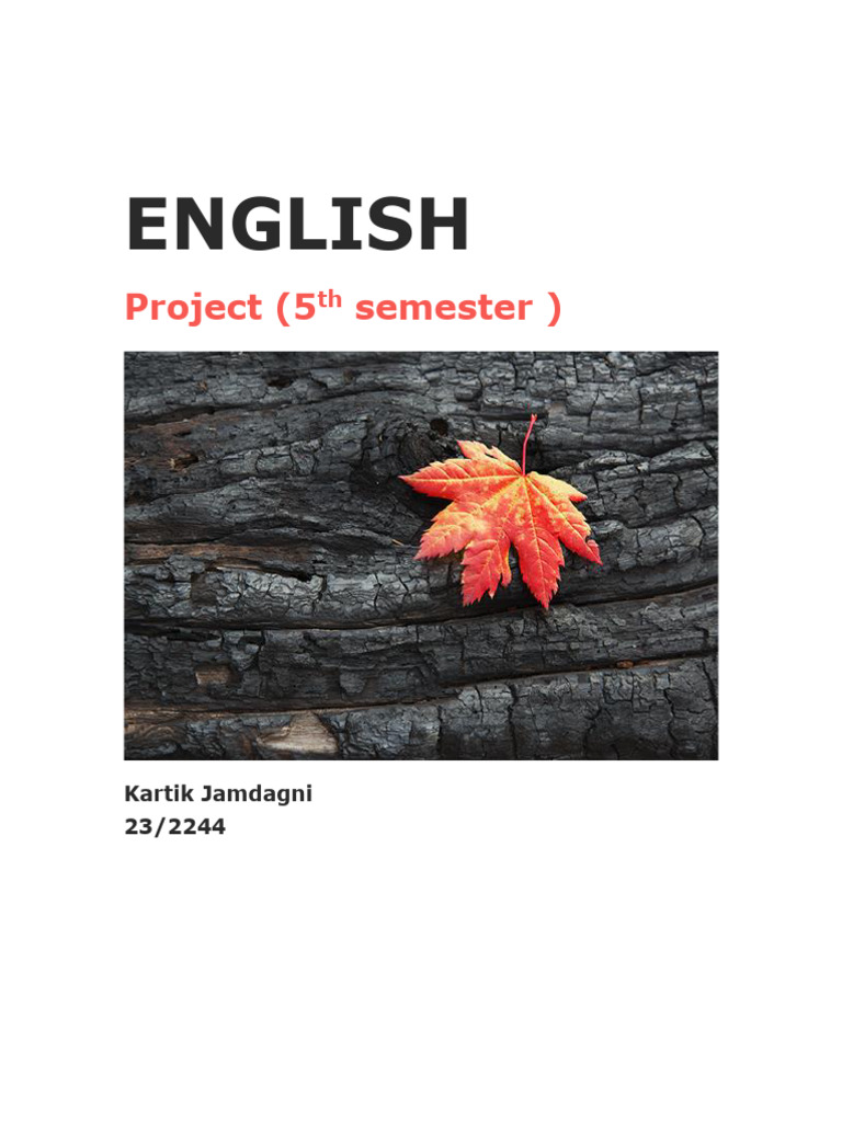 English 5th Sem Project | PDF