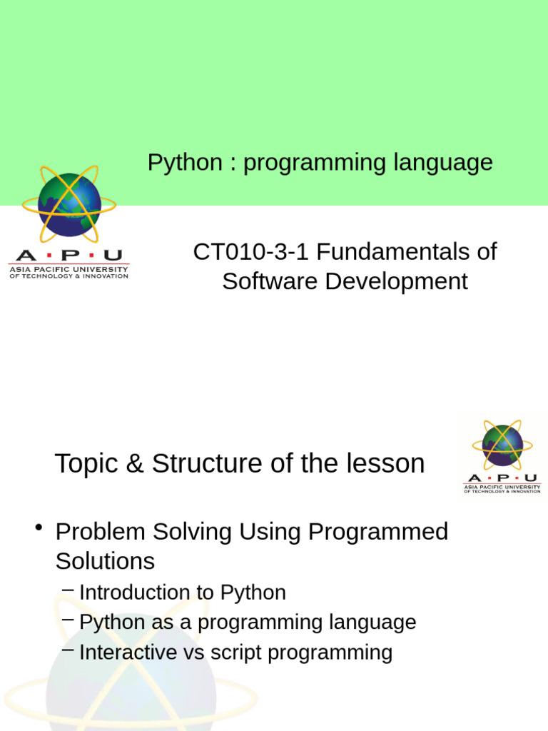Introduction to Python Programming | PDF | Reserved Word | Computer ...