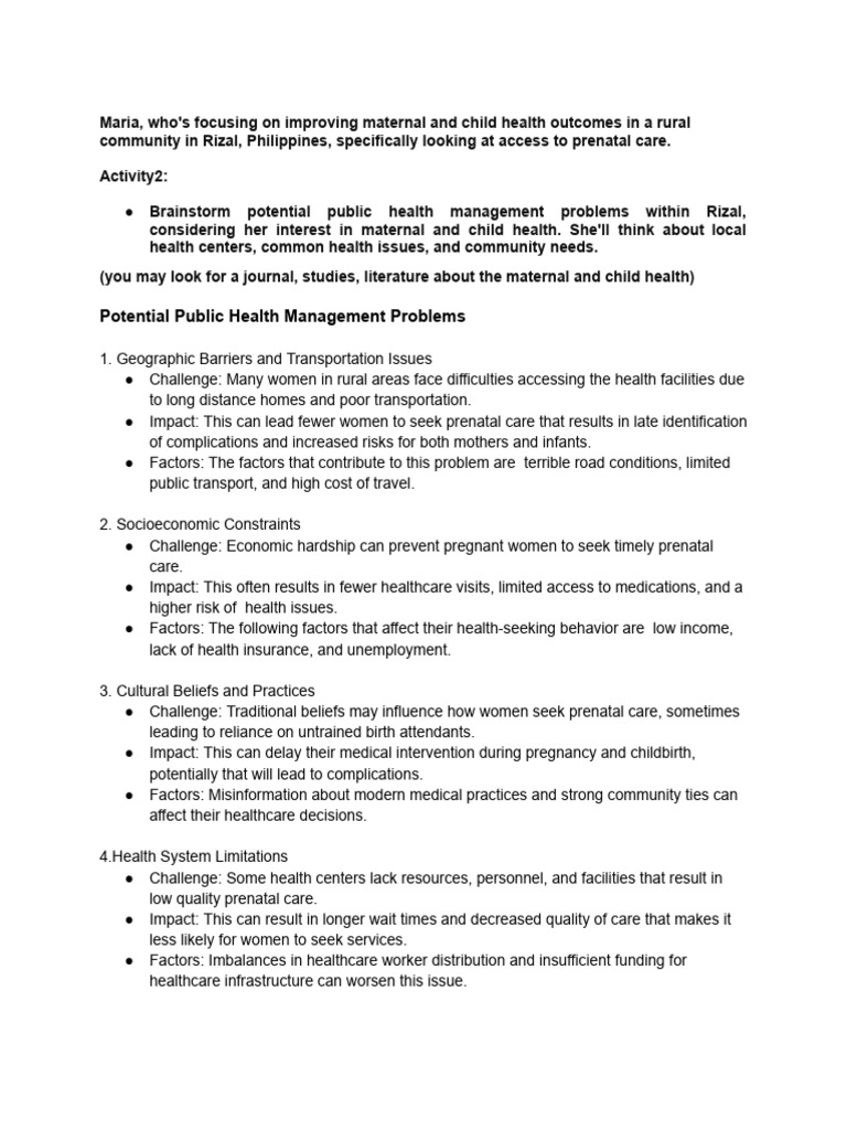 Maternal Health Challenges in Rizal, PH | PDF | Prenatal Development ...