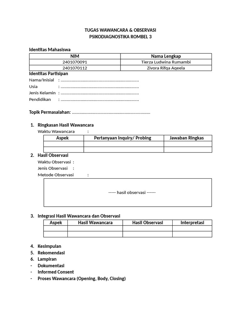 Psychodiagnostics Interview & Observation Guide | PDF | Chess Theory ...