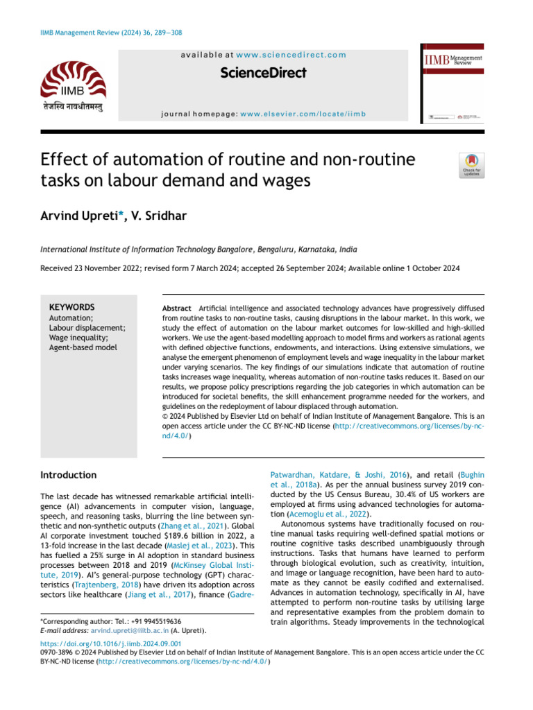 Impact of Automation on Wages and Jobs | PDF | Labour Economics ...