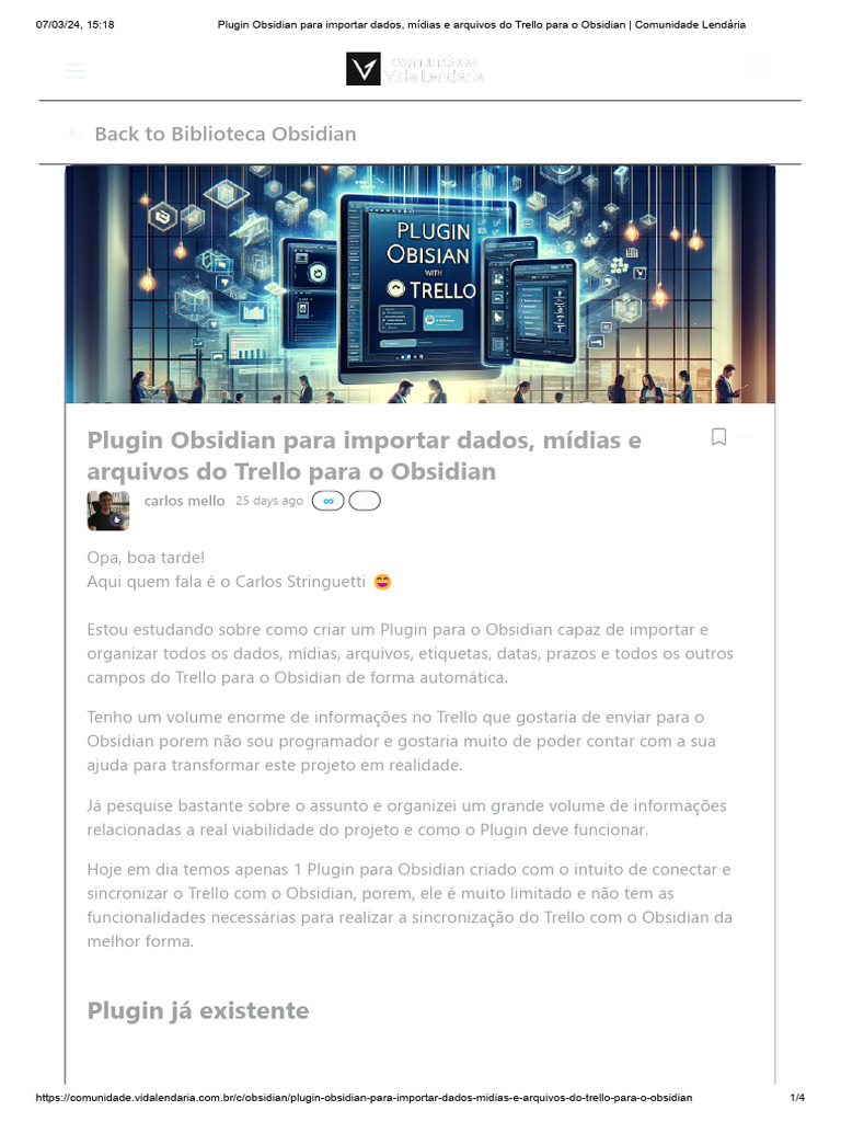 Plugin Trello para Obsidian: Importação de Dados | PDF | Plug-in ...
