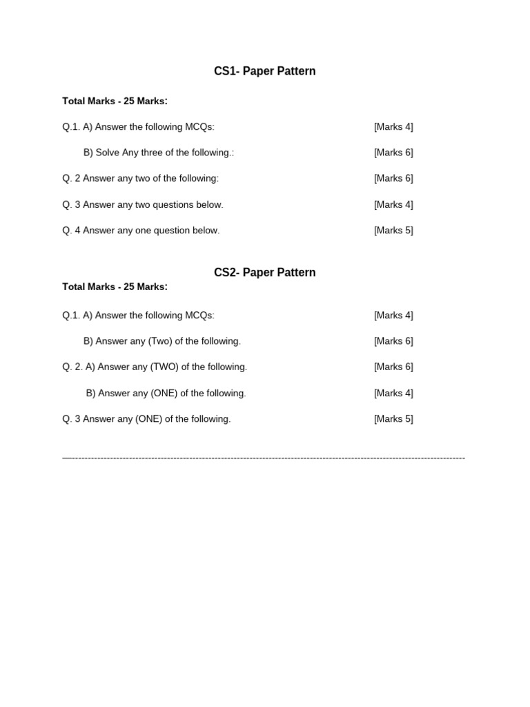 ClassXI CS Paper Pattern | PDF