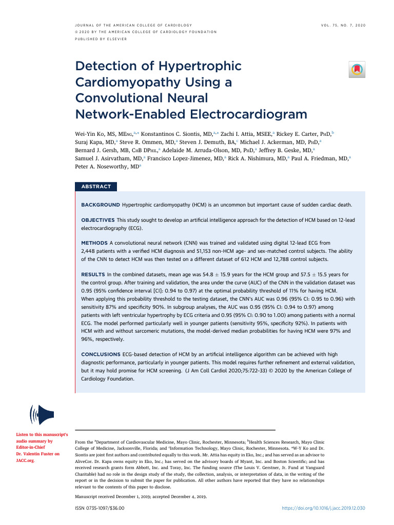 AI-Driven HCM Detection via ECG Analysis | PDF | Deep Learning
