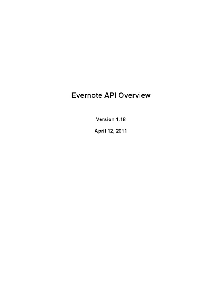 Evernote API Overview: April 12, 2011 | PDF | Evernote | Application ...