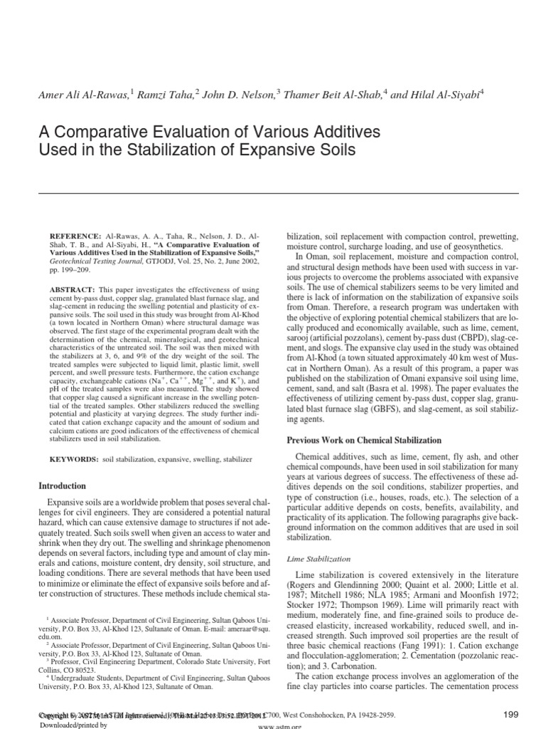 A Comparative Evaluation of Various Additives | PDF | Soil | Fly Ash