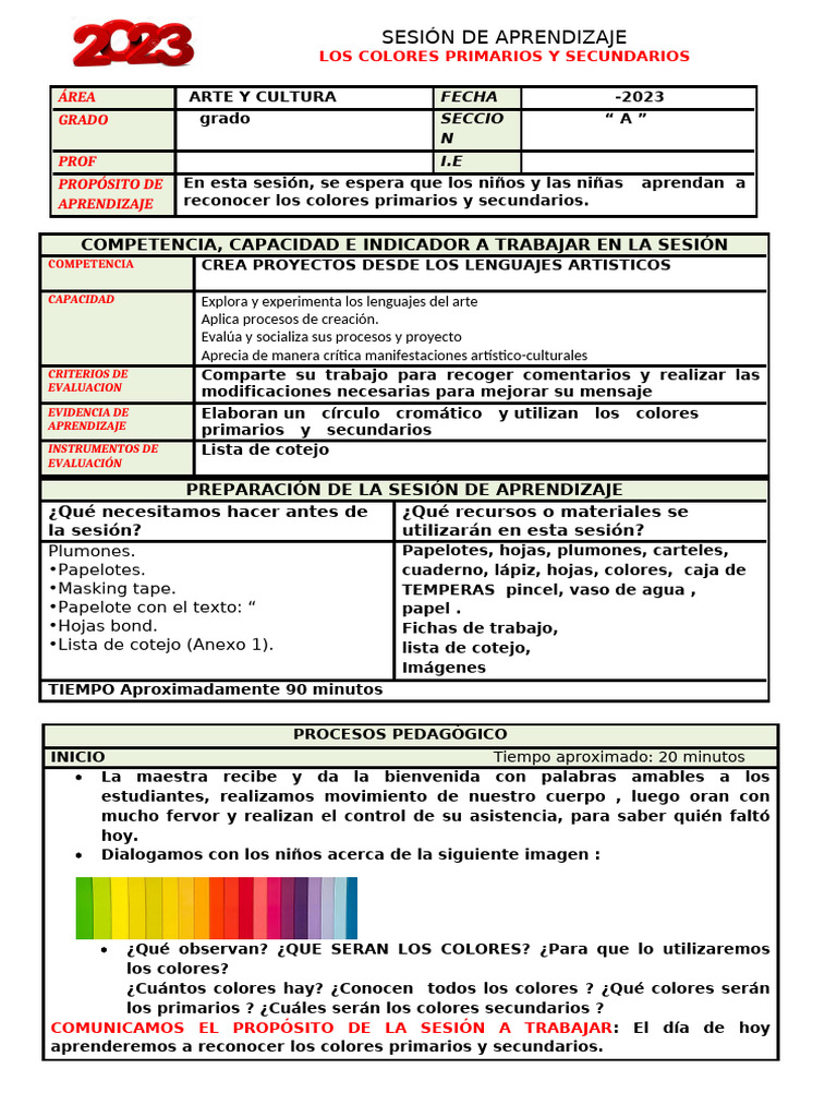 Aprendiendo Colores Primarios y Secundarios | PDF | Color | Aprendizaje