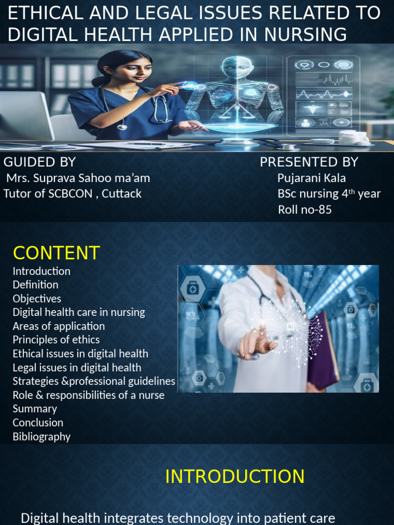 Ethical & Legal Issues in Digital Nursing | PDF | Nursing | Medical Ethics