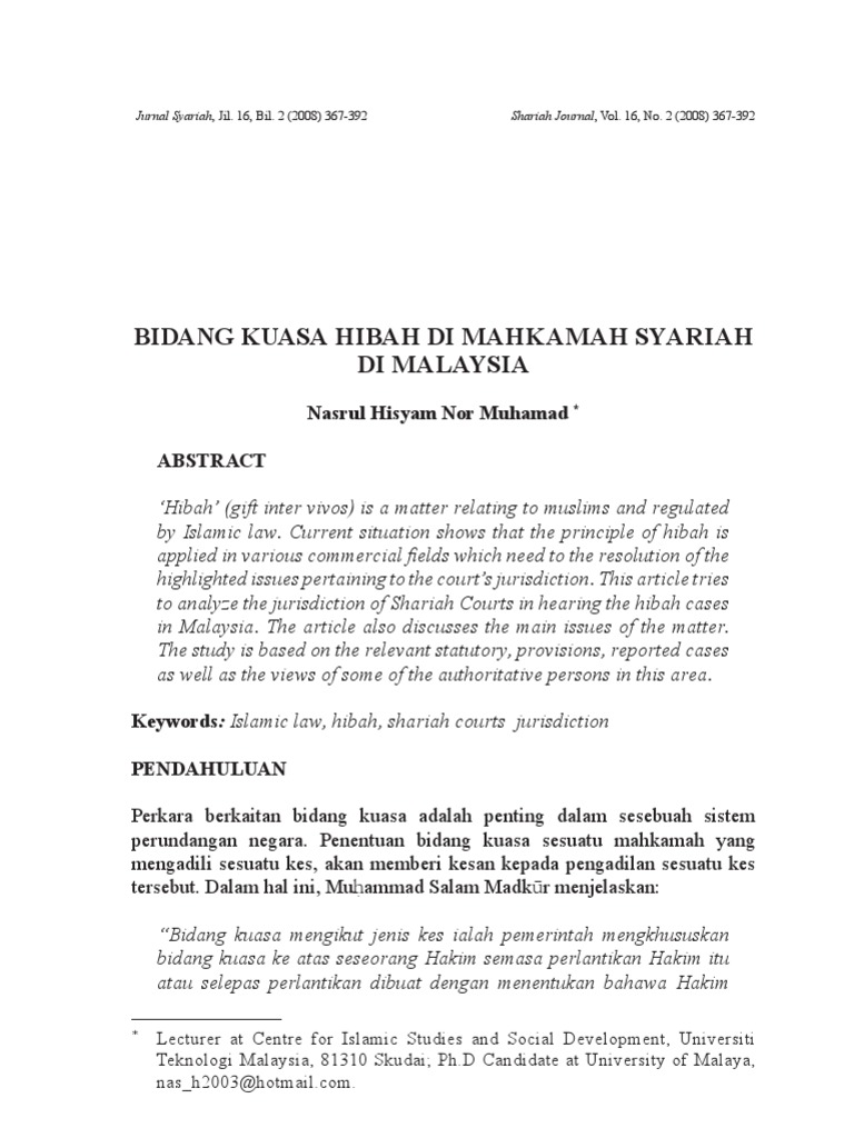 Bdgkuasa Hibah Mahkamah Syariah  PDF