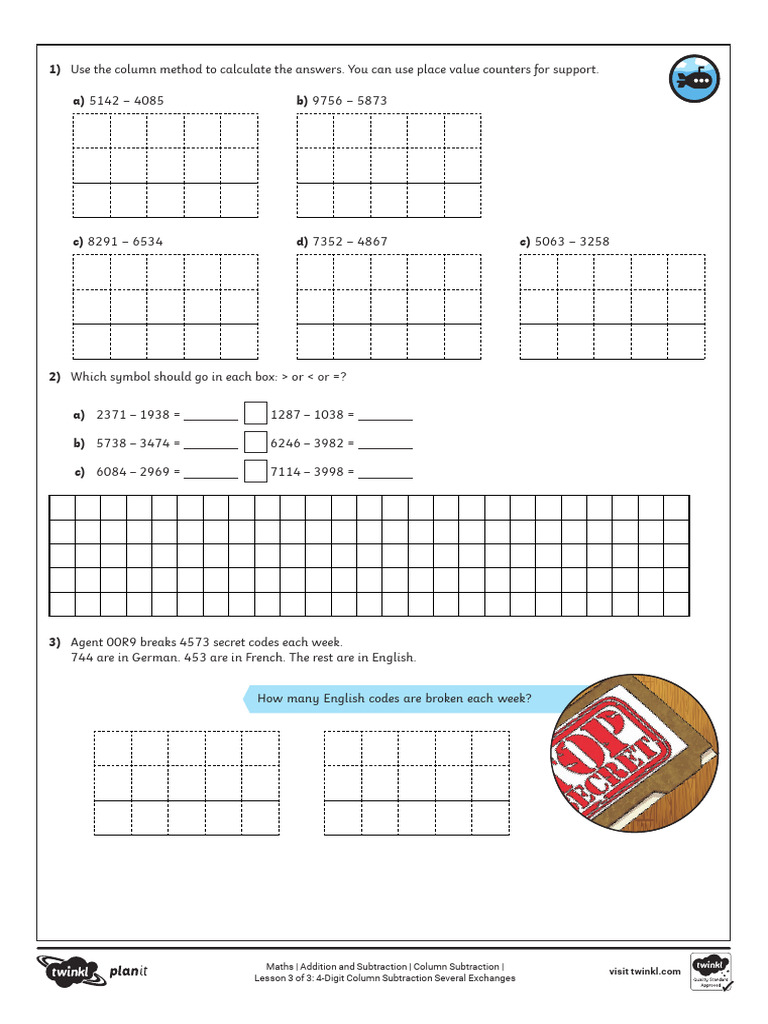 Horizontal - Subtraction Several Exchanges | PDF | Arithmetic | Mathematics