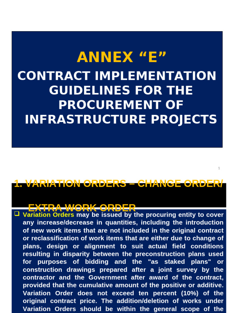 Infrastructure Project Variation Orders Guide | PDF | Prices