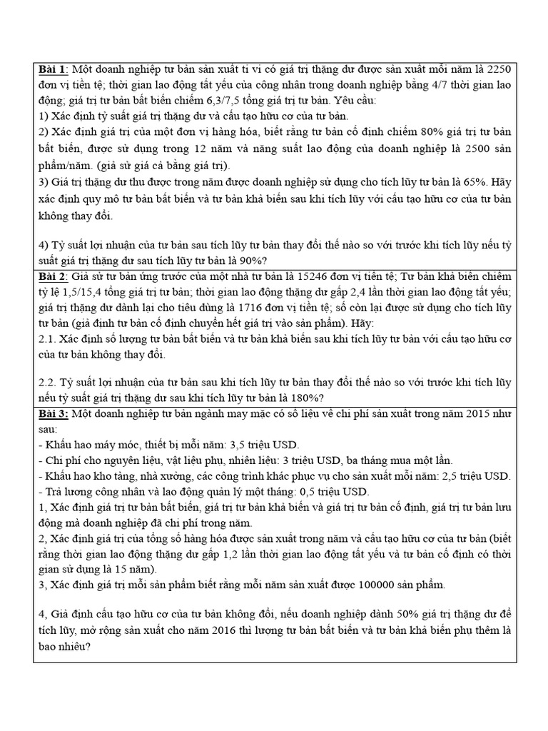 Bài Tap Toán KTCT | PDF
