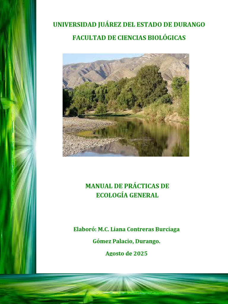 Manual de Prácticas de Ecología General | PDF | Ecología | Ecosistema