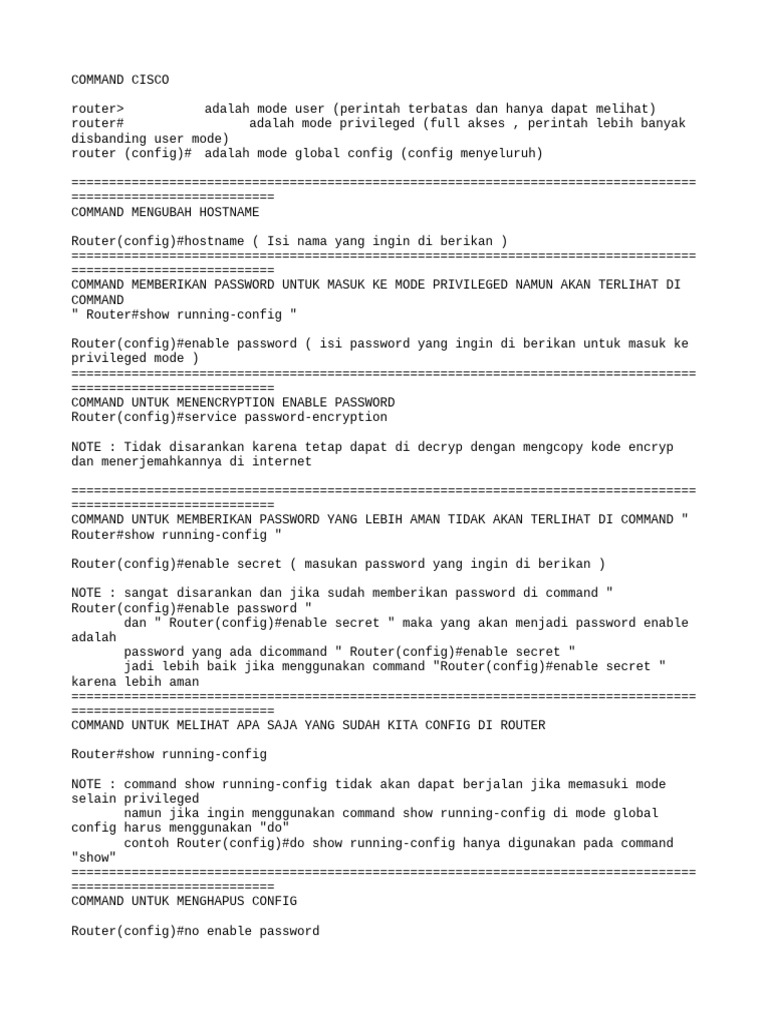 Command Cisco | PDF