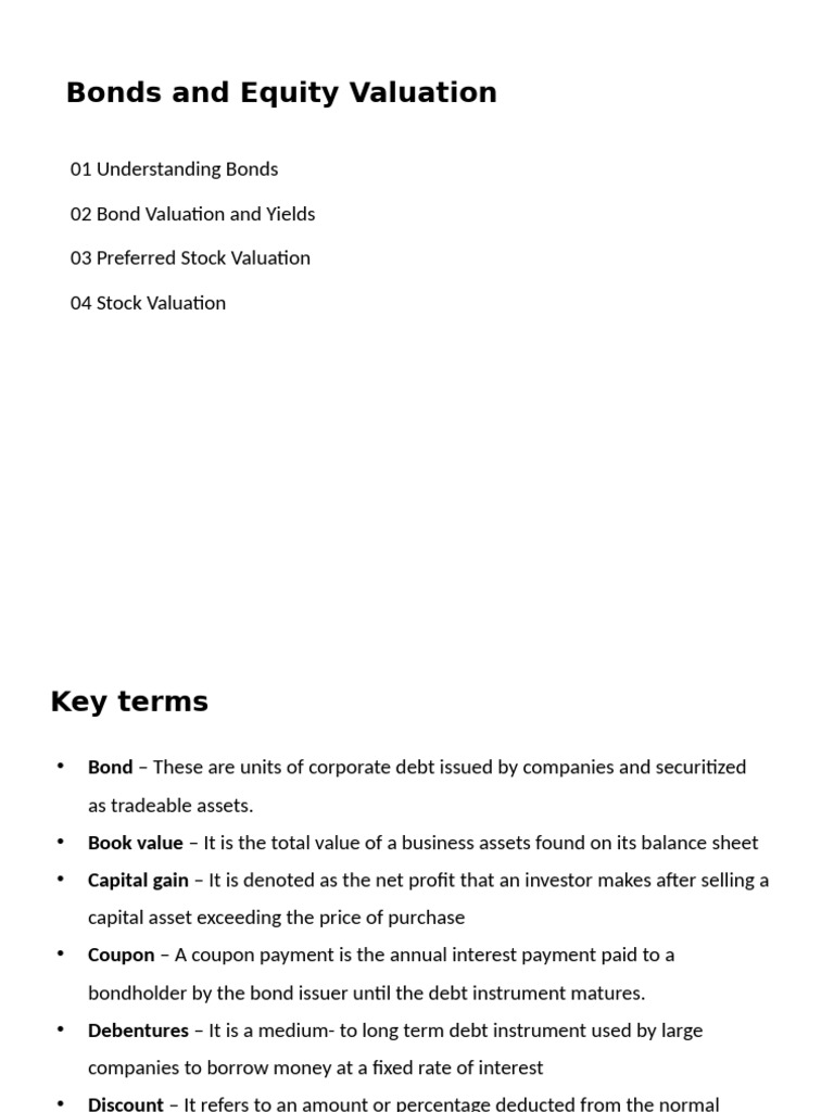 Bonds and Equity Valuation Guide | PDF | Bonds (Finance) | Debt
