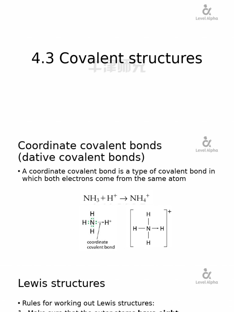 4.3 Covalent Structures | PDF