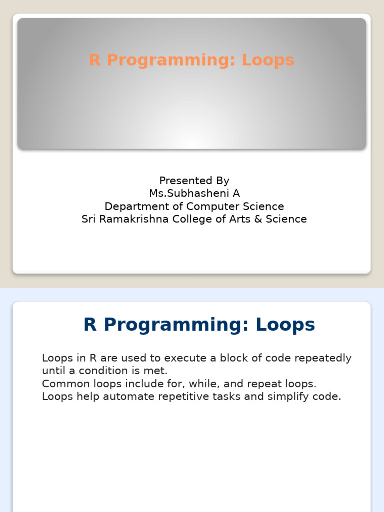 R Programming Loops | PDF | Control Flow | Algorithms And Data Structures