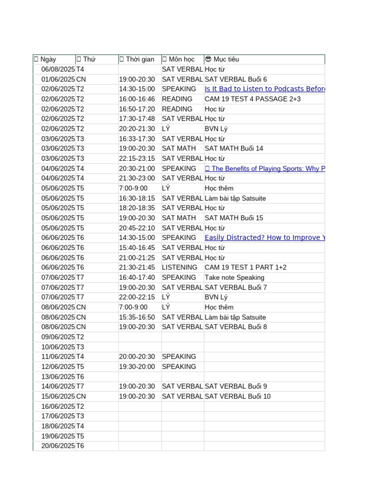 Timetable | PDF