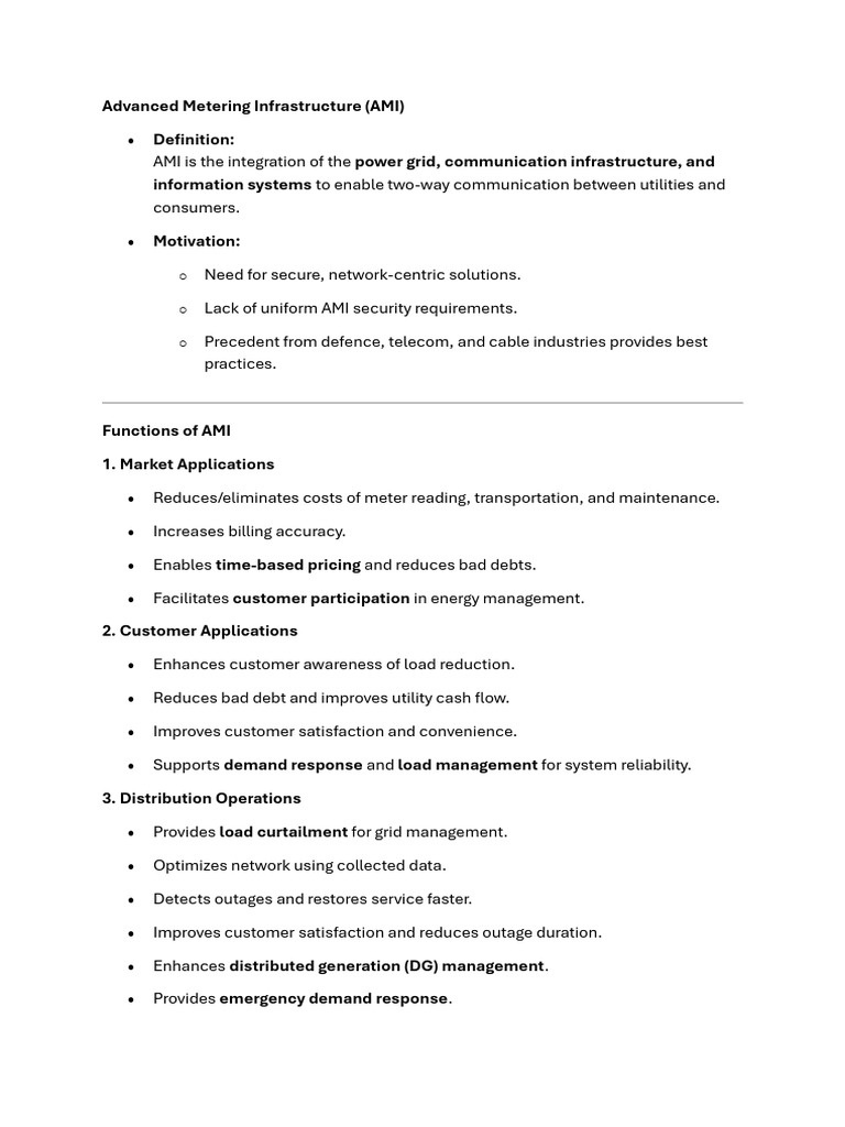 Advanced Metering Infrastructure Overview | PDF | Electricity ...