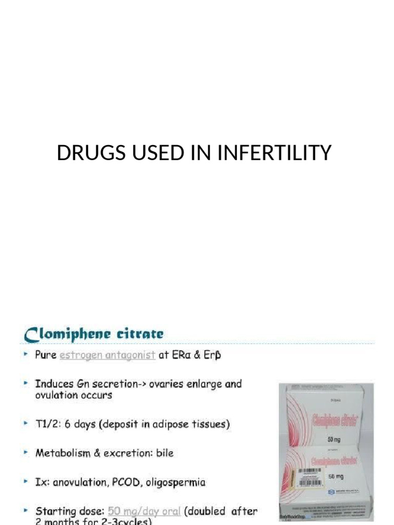 Drugs Used in Infertility Treatment | PDF