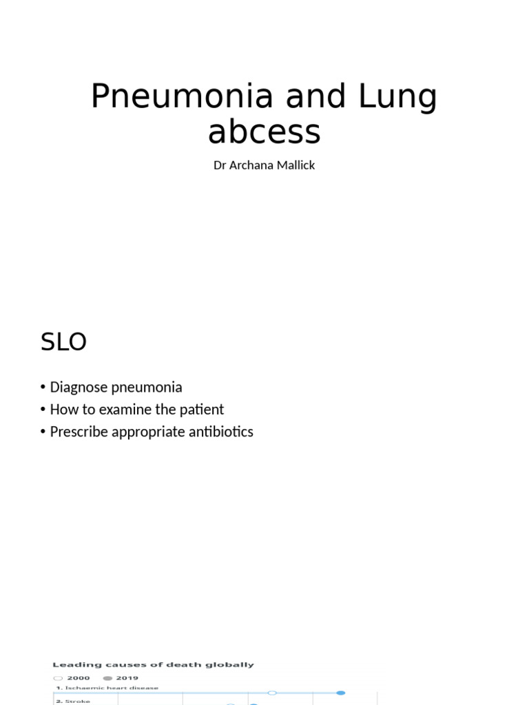 Pneumonia and Lung Abcess | PDF | Pneumonia | Medical Specialties