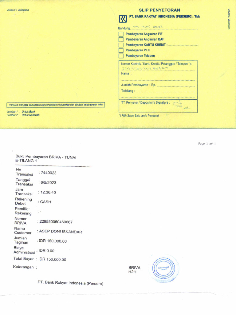 Bukti Bayar Etle D 7977 Ai | PDF