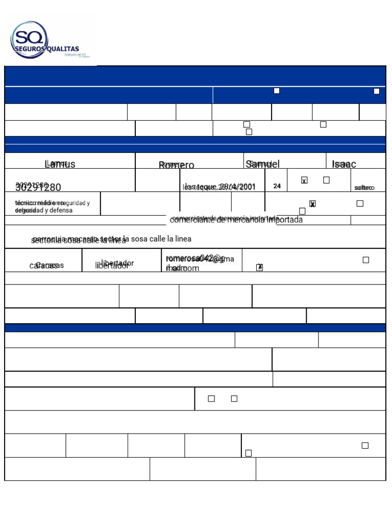 Solicitud de Póliza de Seguro Vehicular | PDF | Póliza de seguros | Seguro
