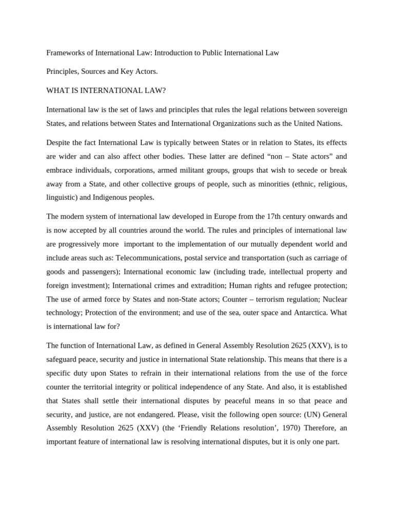 International Law 1 Week One | PDF | Treaty | International Law