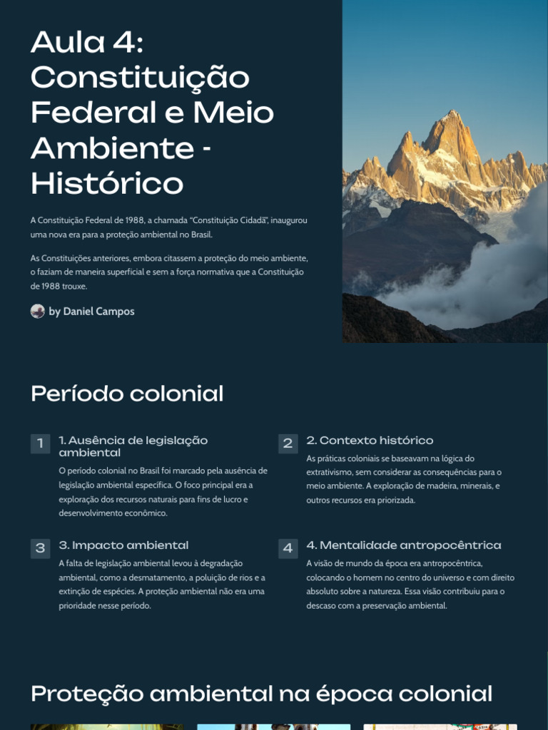 Evolução da Proteção Ambiental no Brasil | PDF | Direito Ambiental ...
