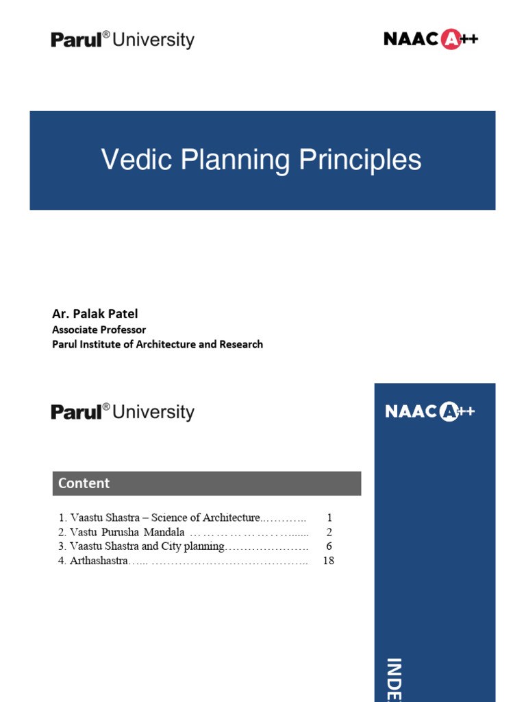 Vedic Principles in Architecture and Planning | PDF