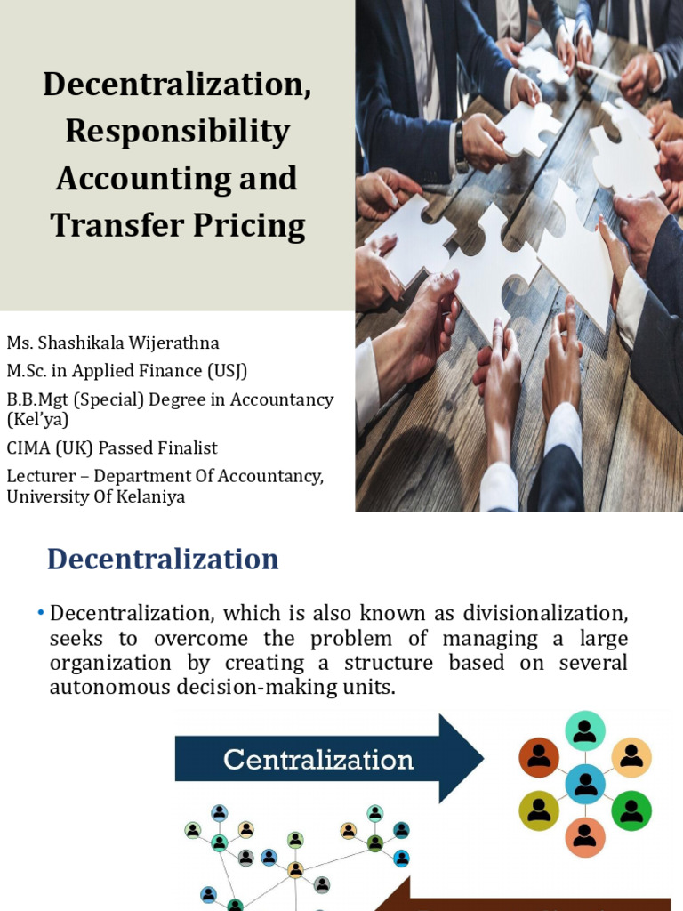 Decentralization and Responsibility Accounting | PDF | Taxes | Return ...