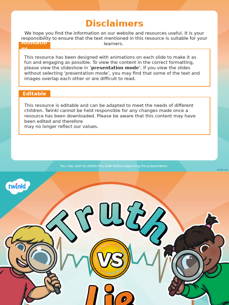 T P 294 Truth Vs Lie Challenge Powerpoint Ver 4 | PDF