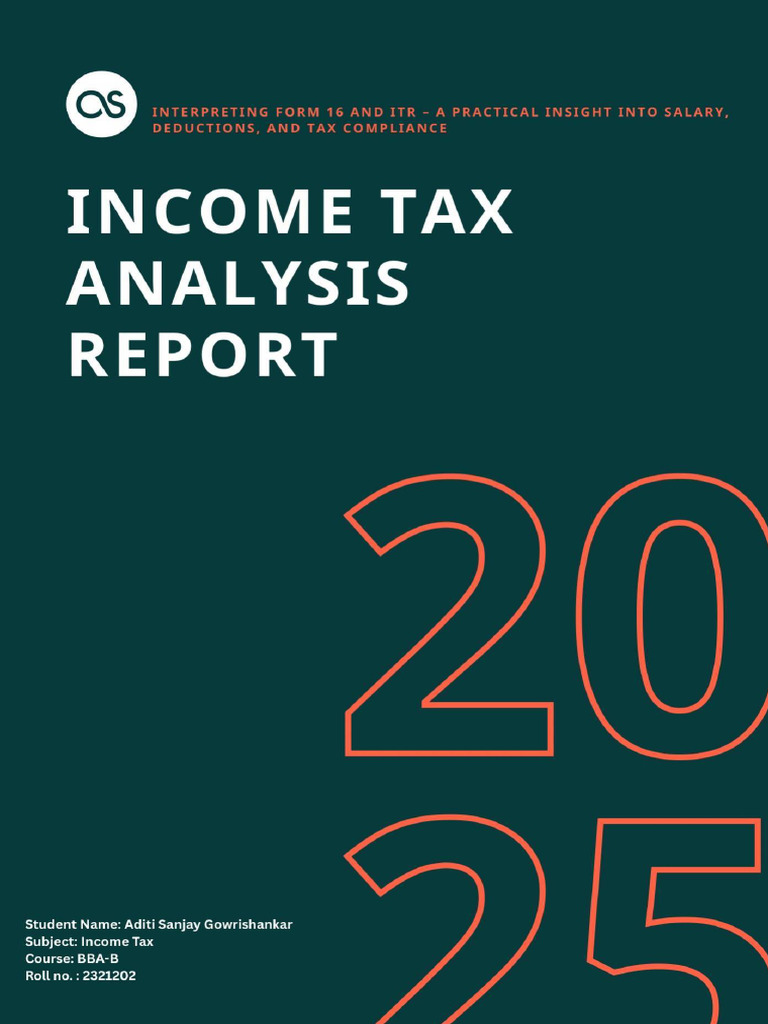 Income Tax Analysis Report Aditi Final PDF | PDF