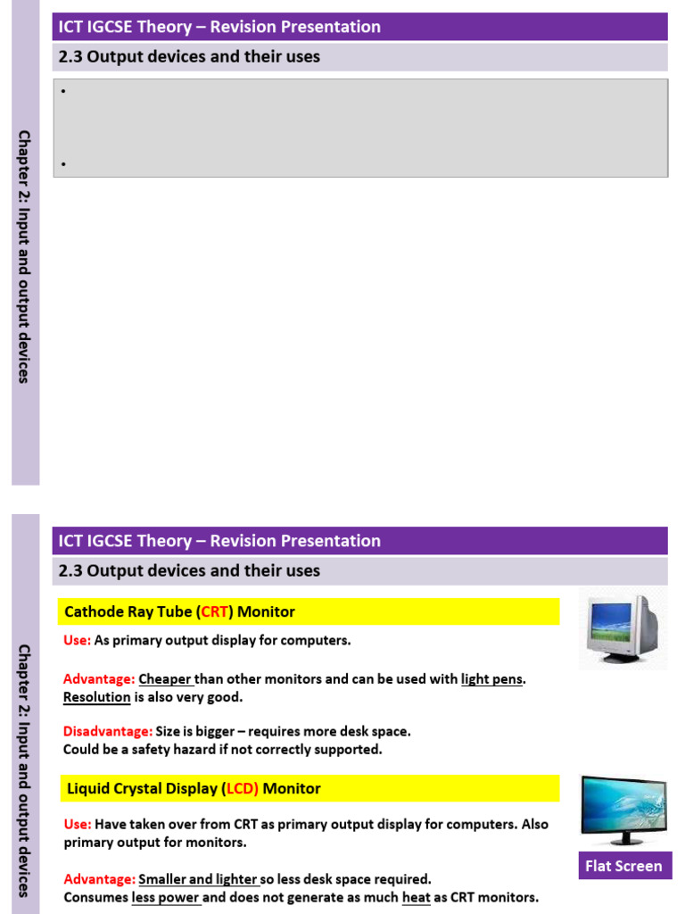 2.3 Output Devices and Their Uses | PDF | Computer Monitor | Printer ...
